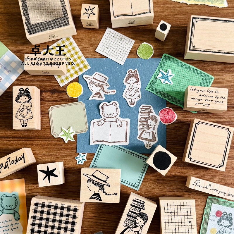 Vintage Collectible Stamps - Zzoton 러블리 소녀 곰 모자 빈티지