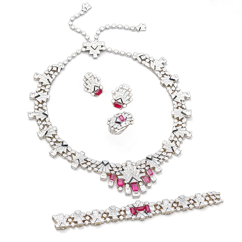 Vintage Collectible Jewelry - 디자이너 컬렉션 스타일 반지 귀걸이 팔찌