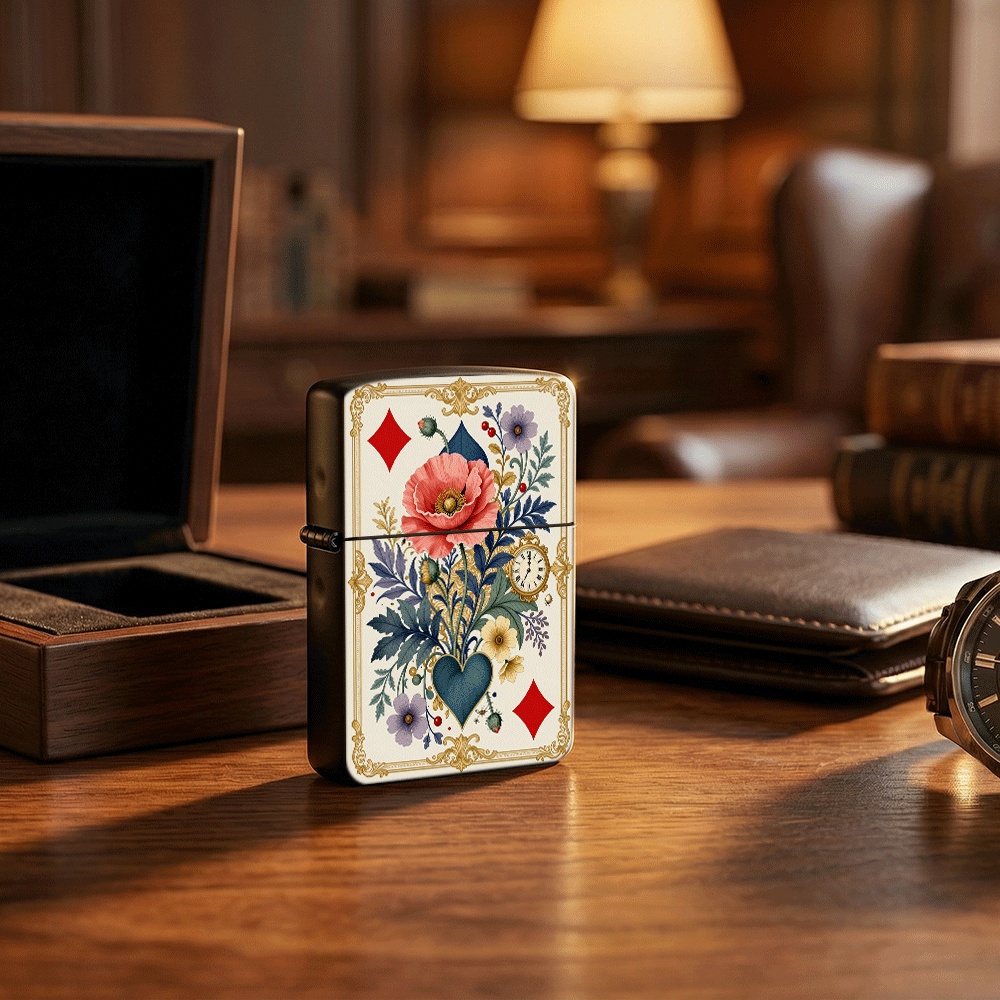 Vintage Collectible Playing Cards - 빈티지 타로 카드 스타일 플립탑 라이터,