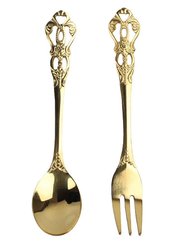 Vintage Collectible Spoons - 1쌍 빈티지 스푼 포크 미니 로얄
