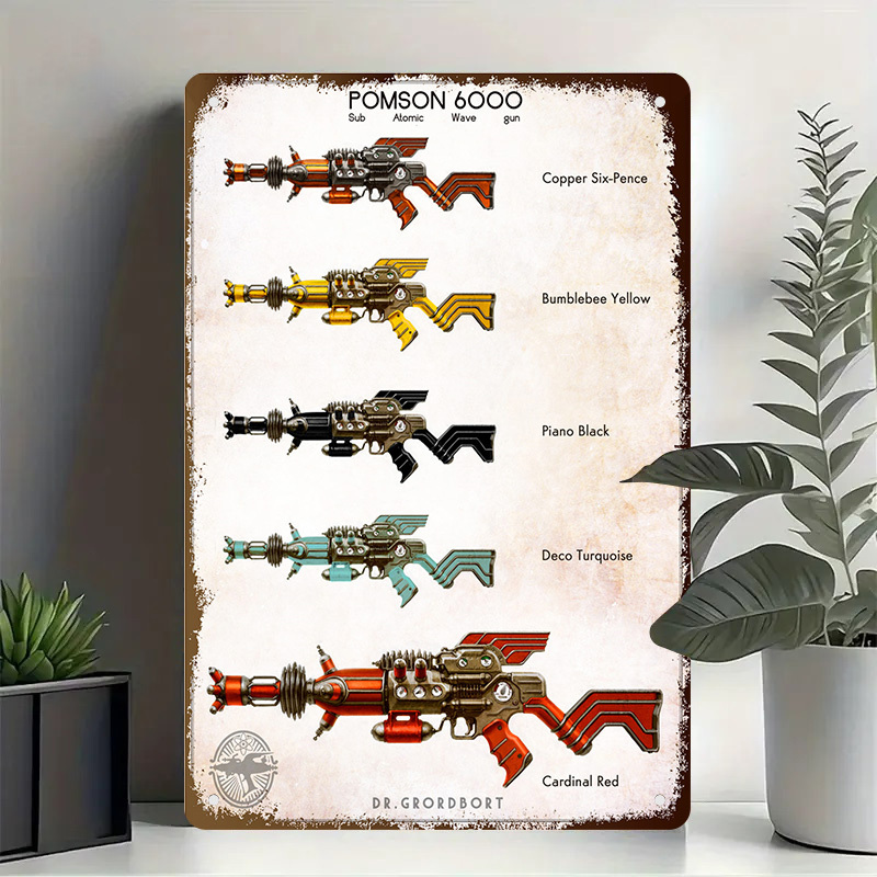 Vintage Collectible Guns - Pomson 6000 레트로 금속 사인 -