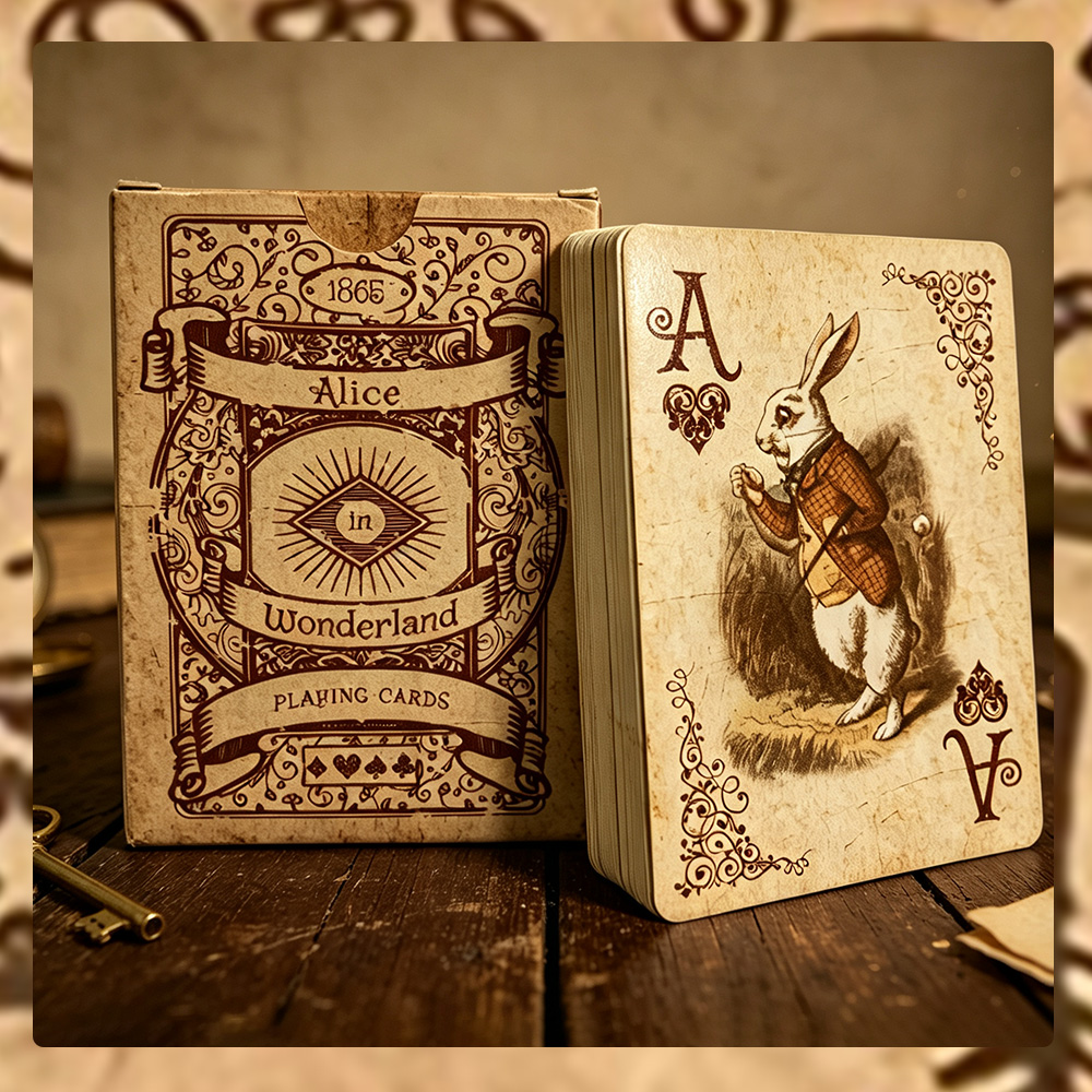 Vintage Collectible Playing Cards - 1세트/2세트 앨리스 빈티지 종이 포커. 원더랜드
