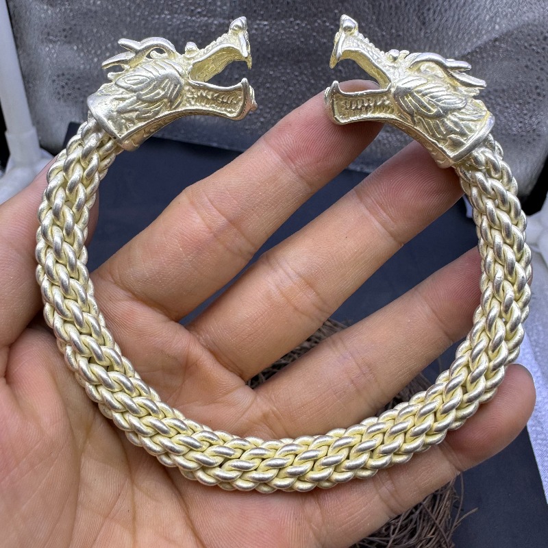Vintage Collectible Jewelry - 앤틱 송나라 용 모양 팔찌, 빈티지