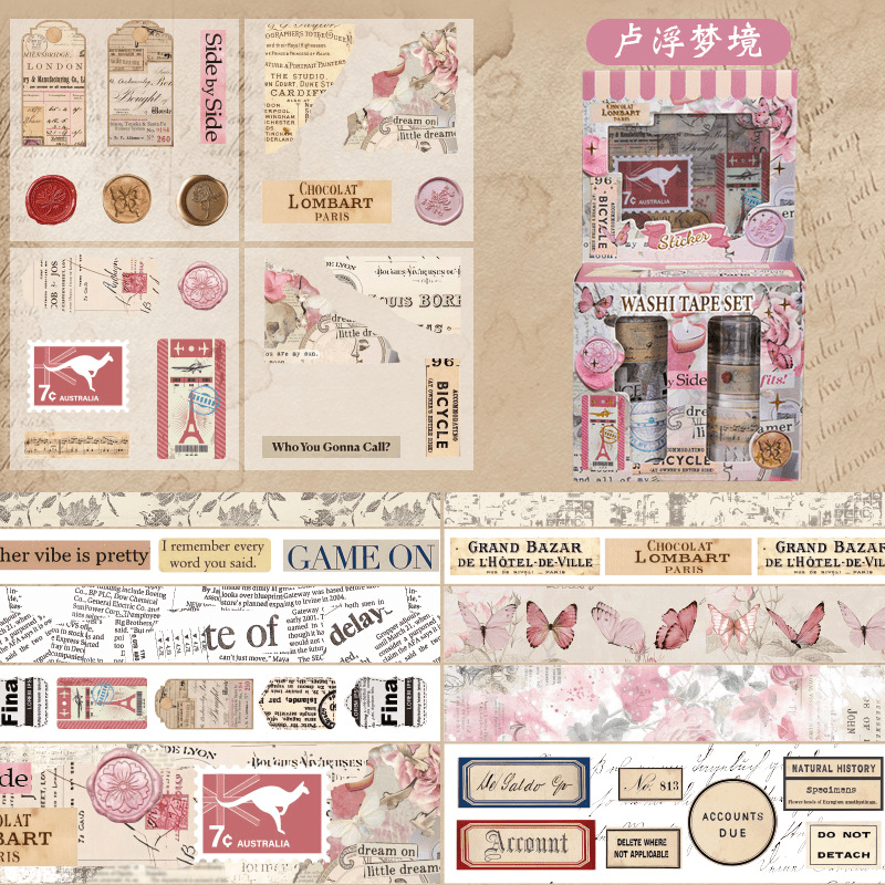 빈티지 나비 스탬프 와시 테이프 세트, 10롤 DIY  - Vintage Collectible Stamps 리뷰 및 가격