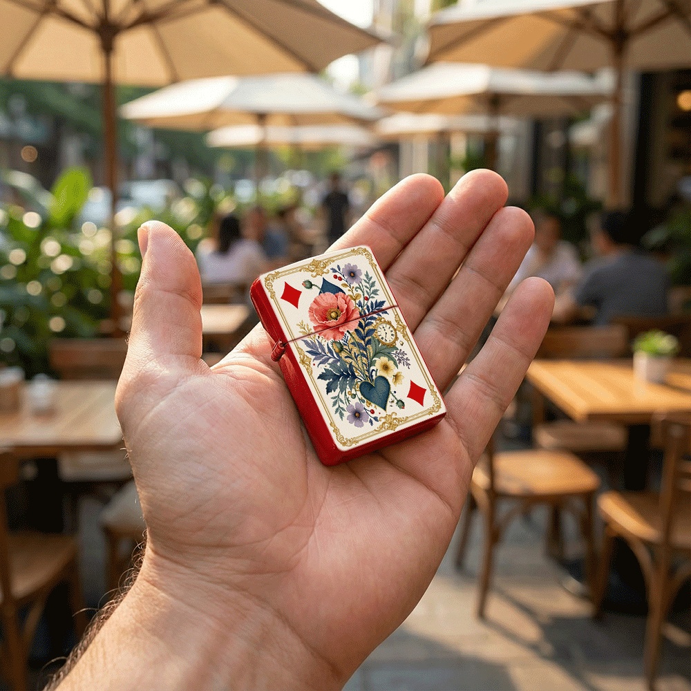 빈티지 타로 카드 스타일 플립탑 라이터, 화려한 꽃무늬 - Vintage Collectible Playing Cards 리뷰 및 가격