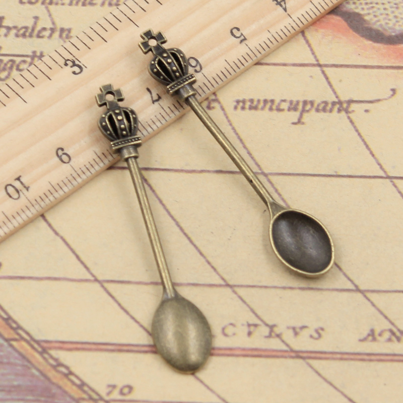 10pcs 매력 주방 크라운 스푼 59x11mm 티벳  - Vintage Collectible Spoons 리뷰 및 가격