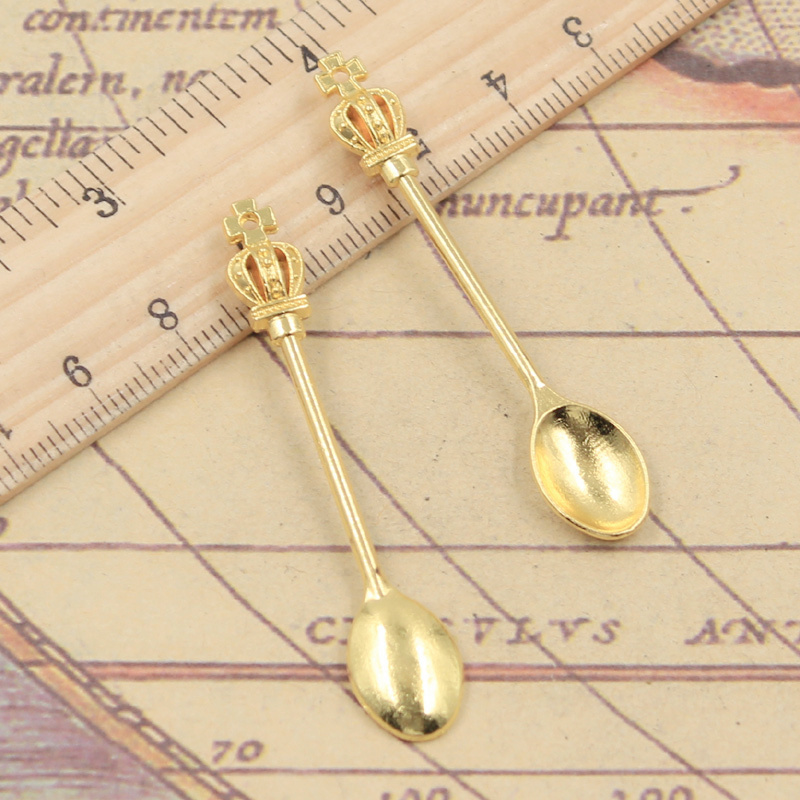 10pcs 매력 주방 크라운 스푼 59x11mm 티벳  - Vintage Collectible Spoons 리뷰 및 가격