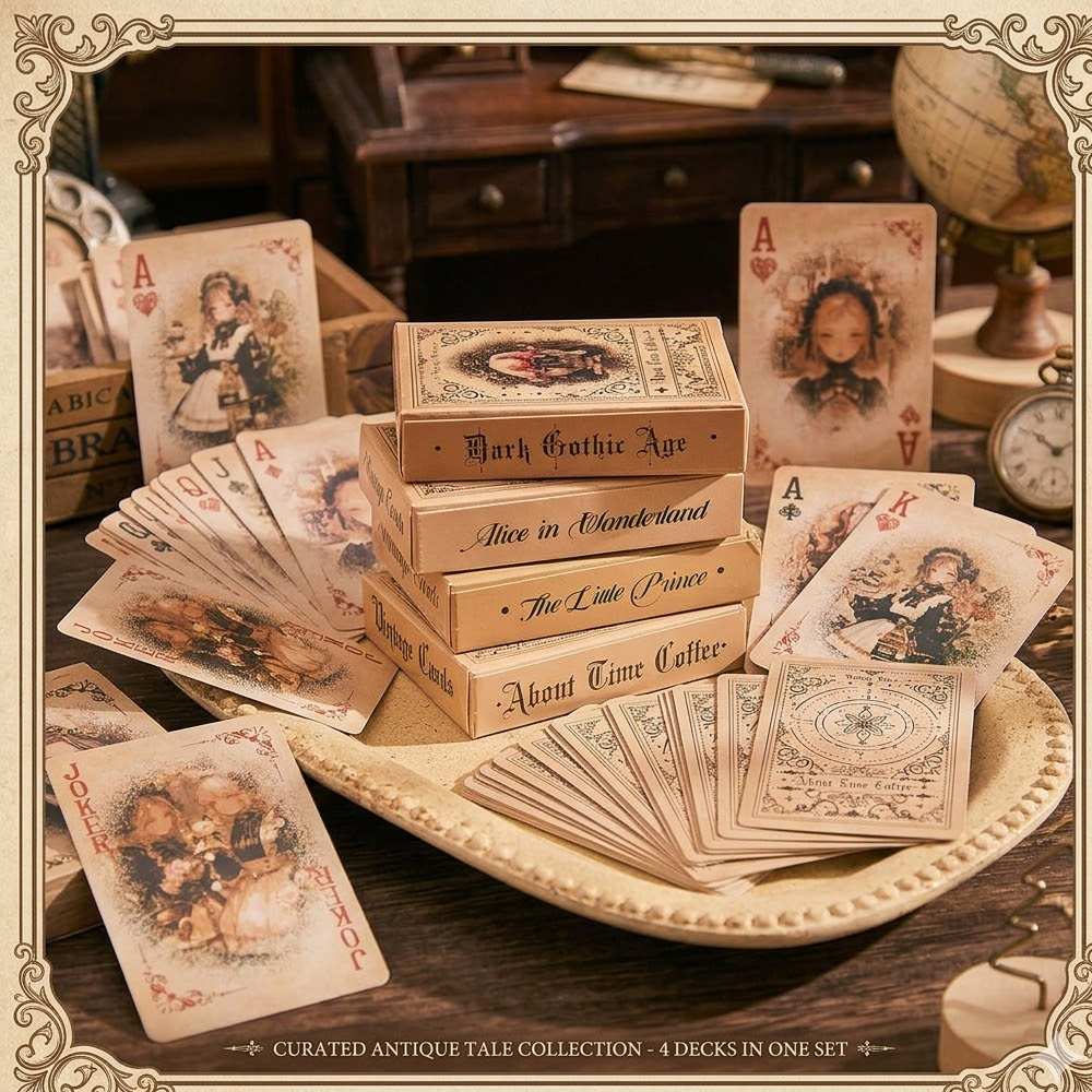 빈티지 동화 소녀 플레잉 카드 55개, 유럽 커피 테마 - Vintage Collectible Playing Cards 리뷰 및 가격