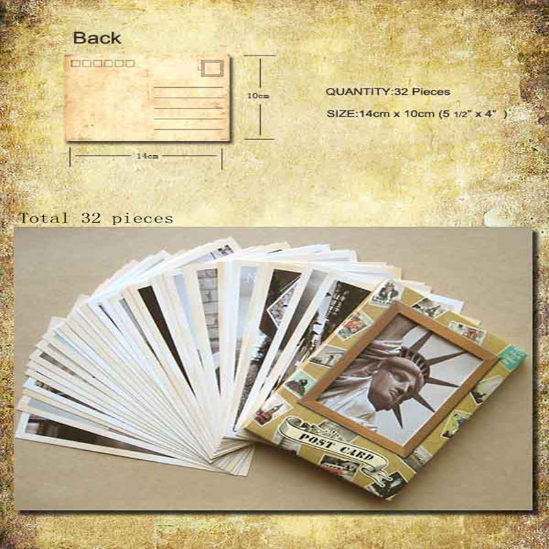 DIY 레트로 32 개/가방 빈티지 유명한 건물 오래된 - Collectible Vintage Greeting Cards 리뷰 및 가격