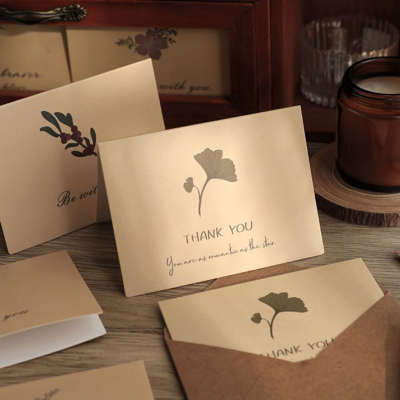 6개 세트 빈티지 식물 유화 잎사귀 인사 카드 크래프트 - Collectible Vintage Greeting Cards 리뷰 및 가격