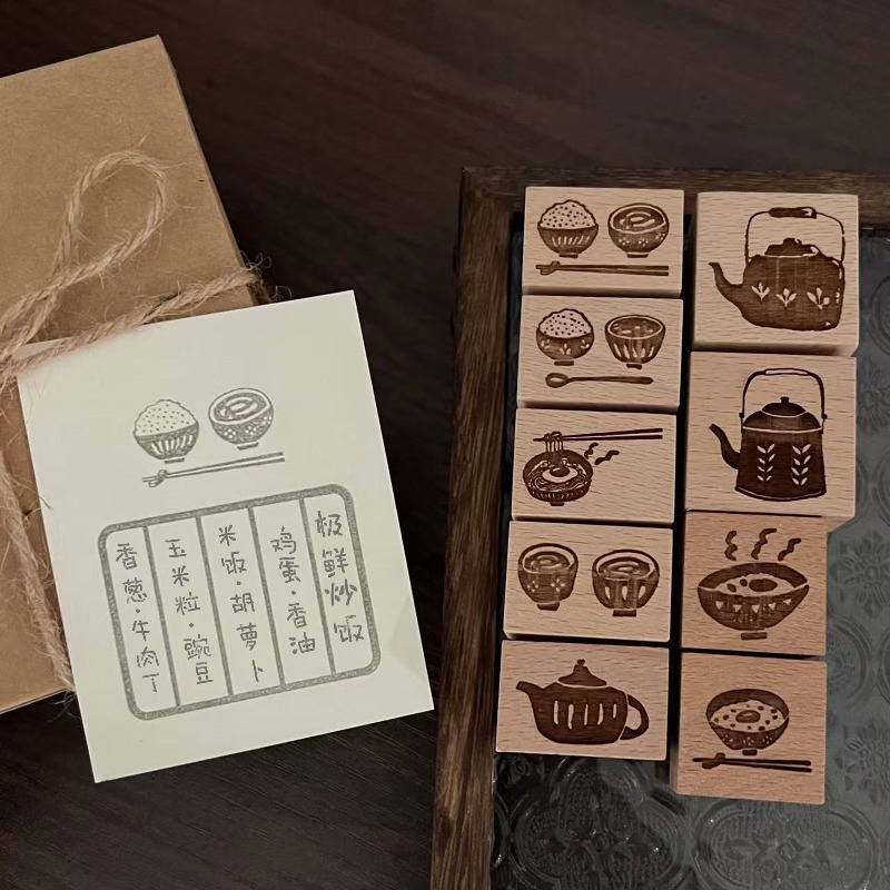 빈티지 일상생활 찻주전자 그릇 나무 고무 스탬프 DIY - Vintage Collectible Stamps 리뷰 및 가격