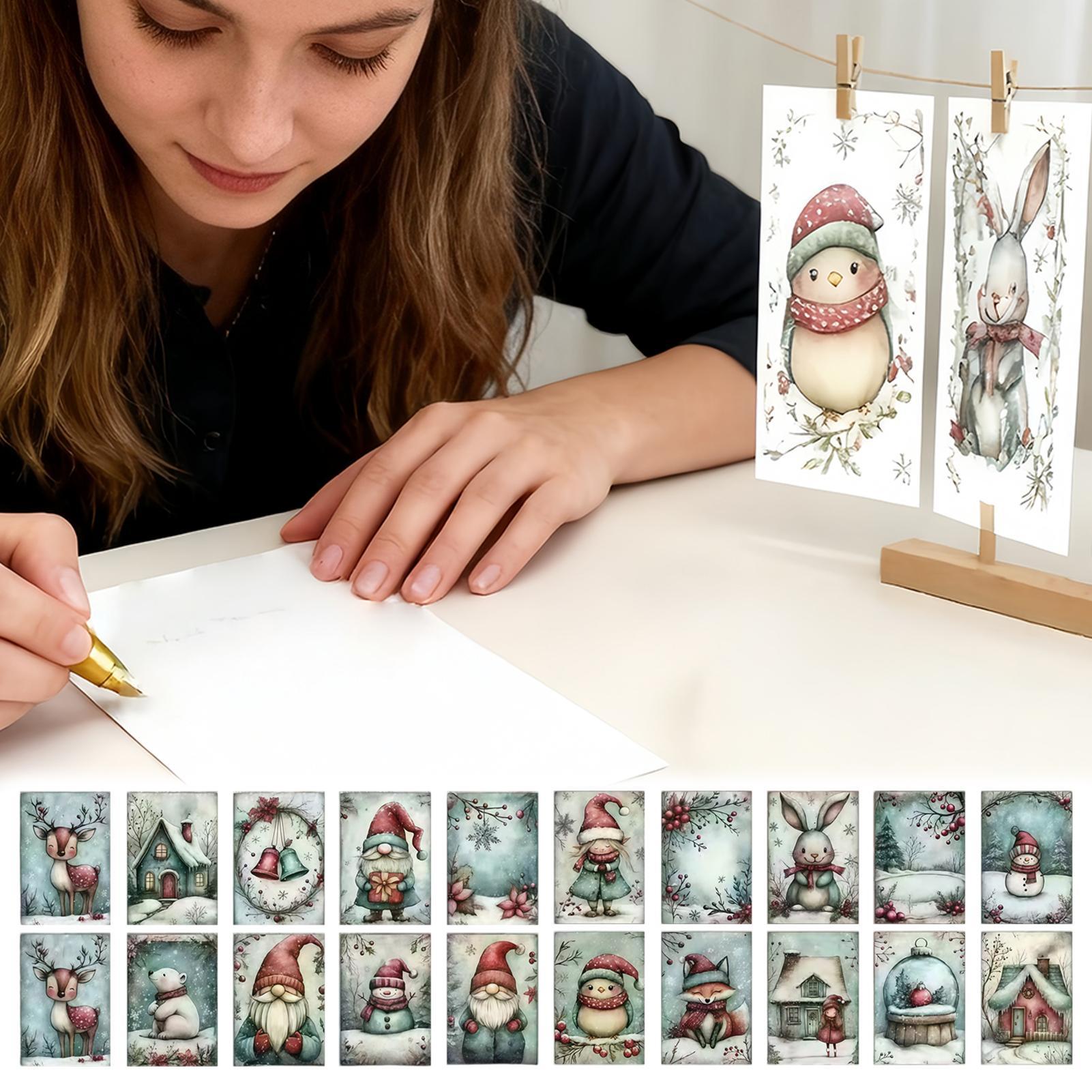크리스마스 인사말 카드 20피스 수집용 눈 테마 빈티지 - Collectible Vintage Greeting Cards 리뷰 및 가격