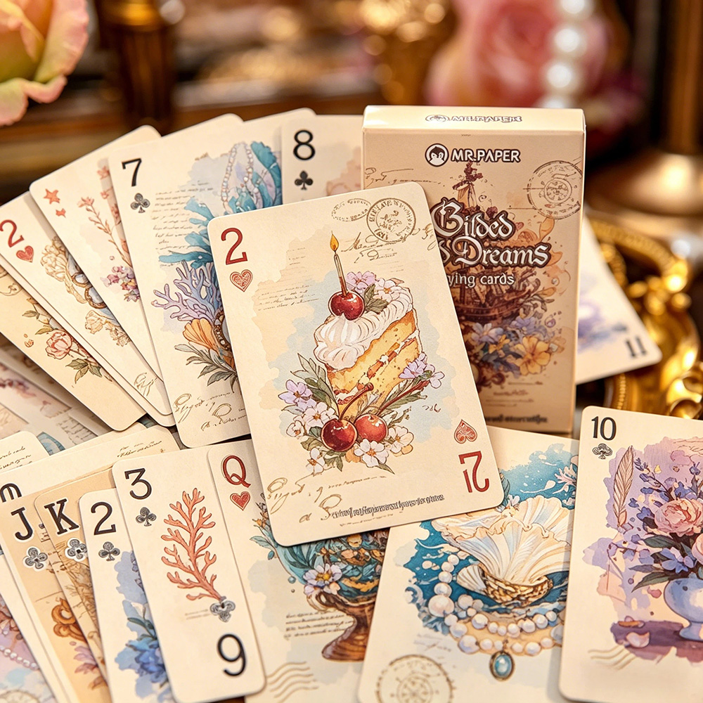 55pcs 빈티지 미적 플레잉 카드 (57*88mm)  - Vintage Collectible Playing Cards 리뷰 및 가격