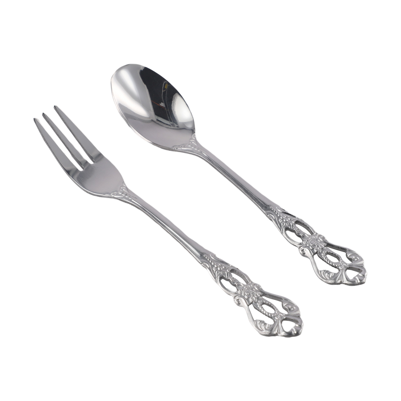 1쌍 빈티지 스푼 포크 미니 로얄 스타일 스테인리스 스 - Vintage Collectible Spoons 리뷰 및 가격