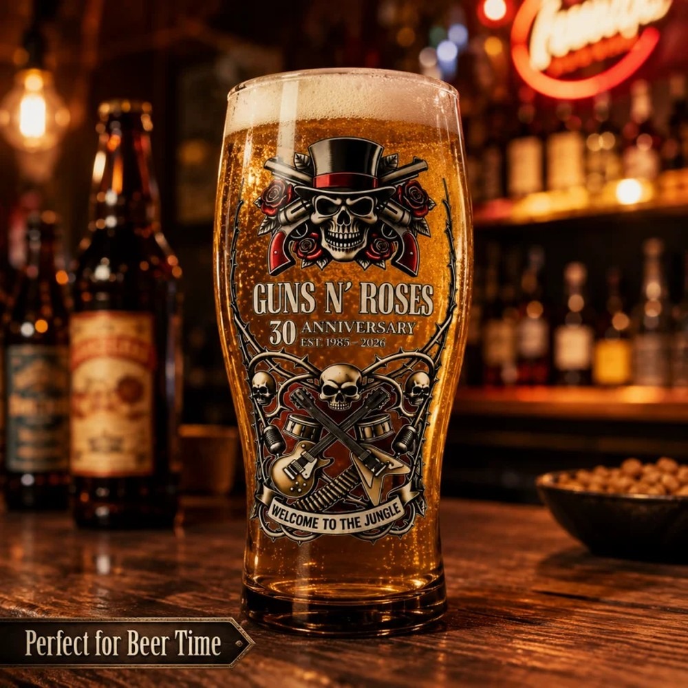 건즈앤로즈스 기념 맥주잔 15온스 빈티지 록 밴드 글라 - Vintage Collectible Glass 리뷰 및 가격