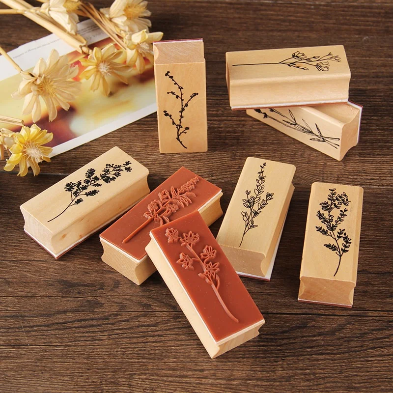 빈티지 식물 나무 나무 고무 스탬프 세트 Diy 고무  - Vintage Collectible Stamps 리뷰 및 가격
