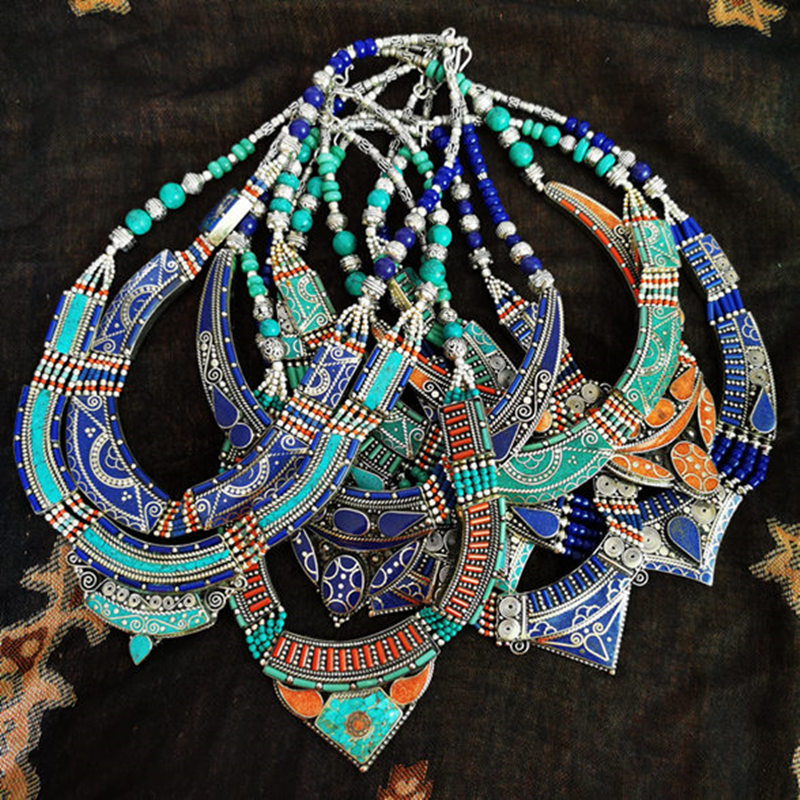 BOHO 빈티지 목걸이 컬렉션, 구리 상감 큰 펜던트  - Vintage Collectible Jewelry 리뷰 및 가격