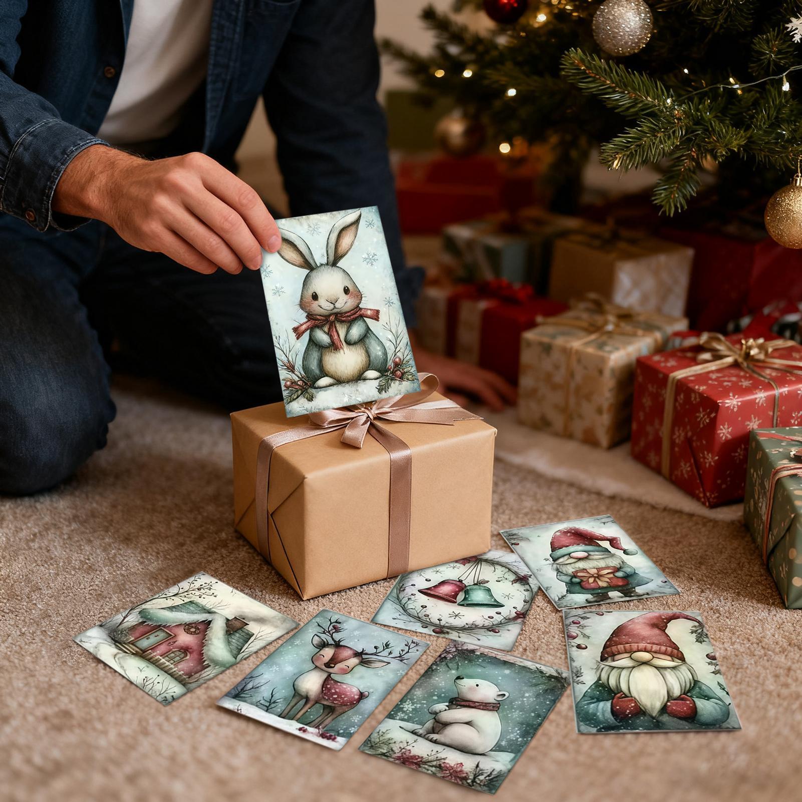 크리스마스 카드 20피스 수집용 눈 테마 빈티지 노움  - Collectible Vintage Greeting Cards 리뷰 및 가격