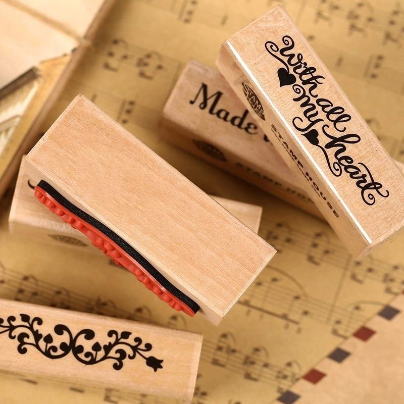 빈티지 스트립 나무 고무 스탬프 어린이 DIY 수제 스 - Vintage Collectible Stamps 리뷰 및 가격