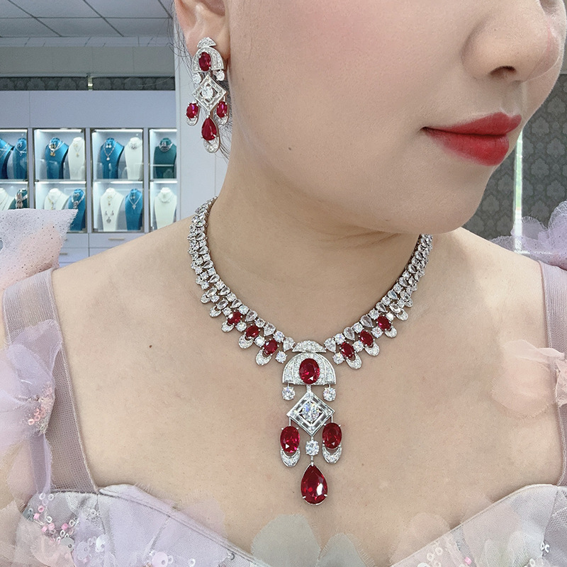 디자이너 컬렉션 스타일 목걸이 귀걸이 여성 레이디 인레 - Vintage Collectible Jewelry 리뷰 및 가격