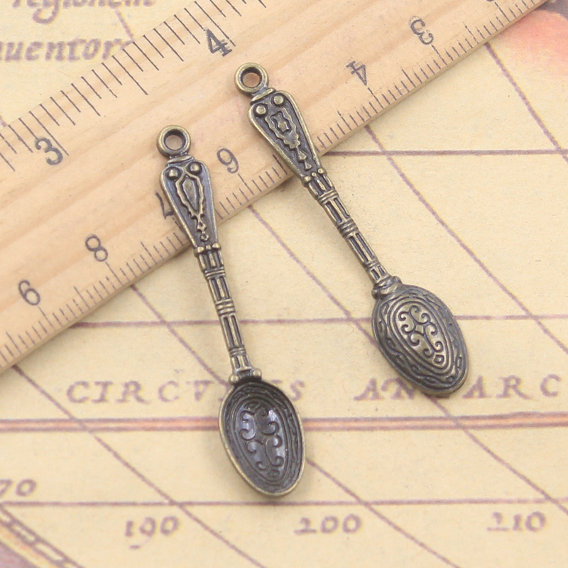 10pcs 매력 패턴 스푼 48x10mm 티베트어 실버 - Vintage Collectible Spoons 리뷰 및 가격