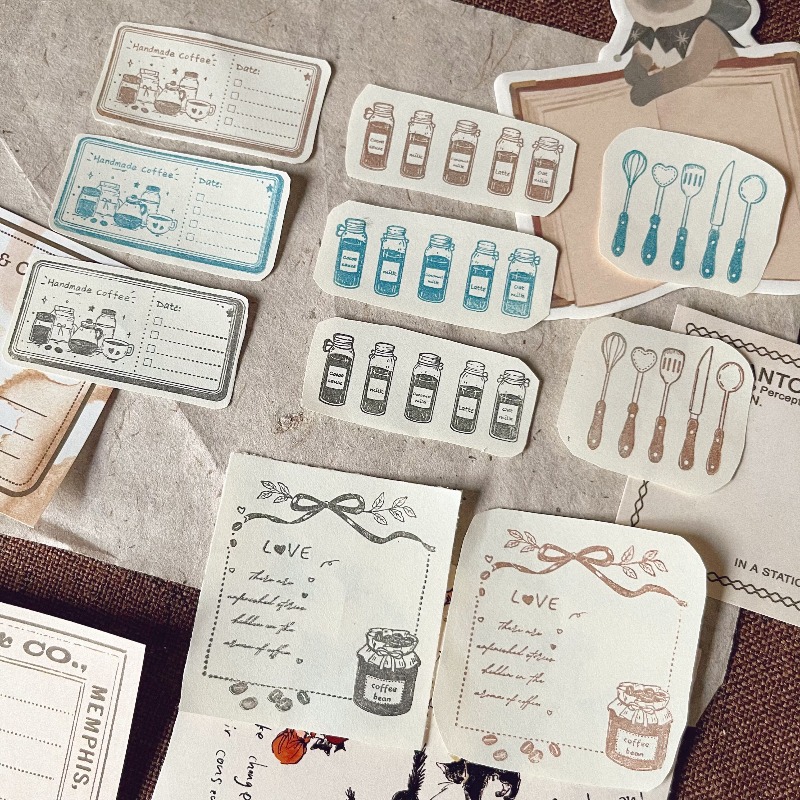 달빛 INS 빈티지 커피 테마 나무 고무 스탬프 DIY - Vintage Collectible Stamps 리뷰 및 가격