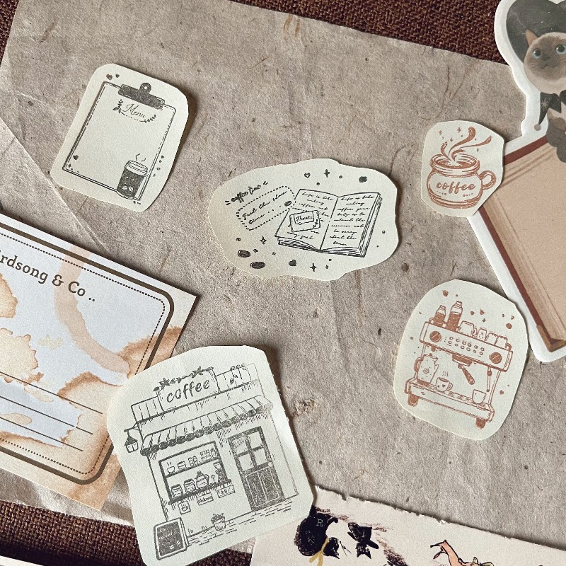 달빛 INS 빈티지 커피 테마 나무 고무 스탬프 DIY - Vintage Collectible Stamps 리뷰 및 가격