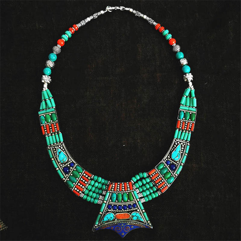 BOHO 빈티지 목걸이 컬렉션, 구리 상감 큰 펜던트  - Vintage Collectible Jewelry 리뷰 및 가격