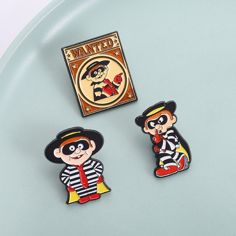 빈티지 햄버글러 에나멜 핀 세트 브로치 만화 캐릭터 라 - Vintage Collectible Jewelry 리뷰 및 가격