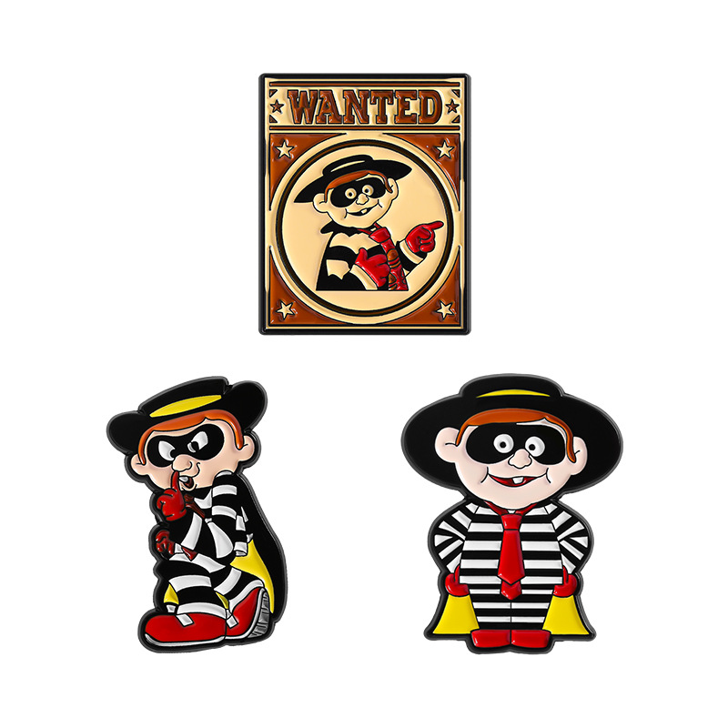 빈티지 햄버글러 에나멜 핀 세트 브로치 만화 캐릭터 라 - Vintage Collectible Jewelry 리뷰 및 가격